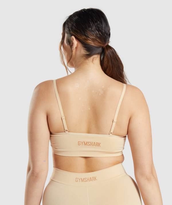 Damske Spodne Pradlo Gymshark Seamless Scoop Neck Bralette Svetlo Hnede | HL9478053
